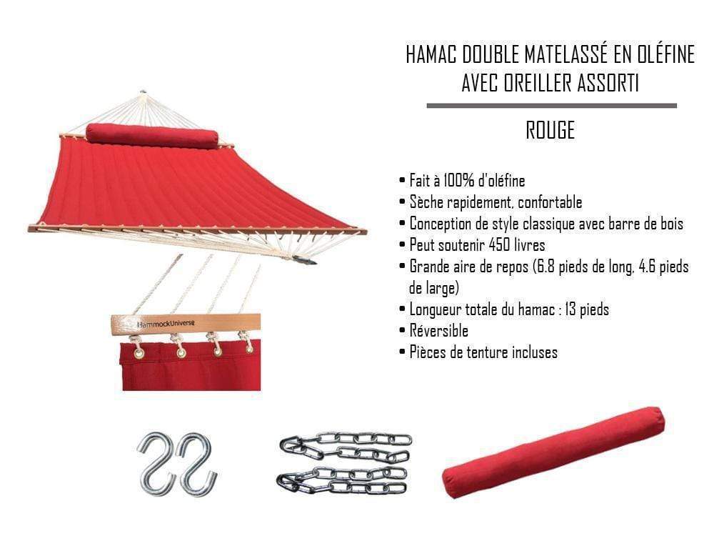 Hamac Univers Hamacs Hamac double matelassé en oléfine avec oreiller assorti