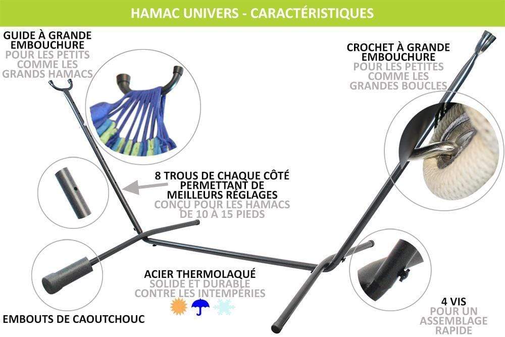 Hamac Univers Ensembles Hamac avec Support Hamac maya à fil épais - grandeur familiale avec Support