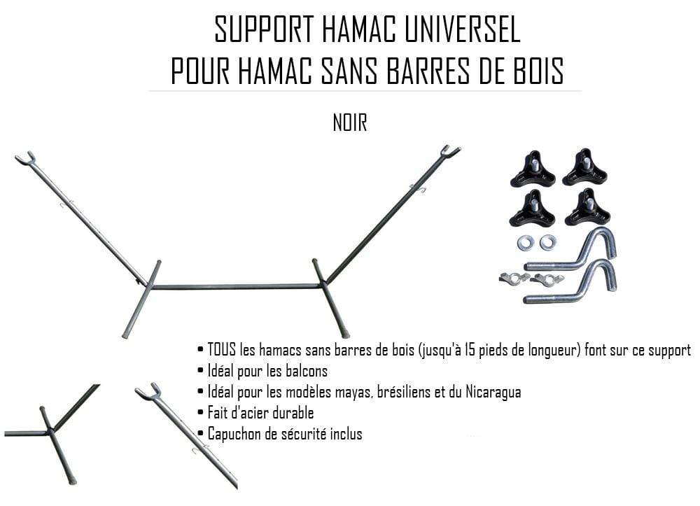 Hamac style brésilien double de luxe avec Support Universel